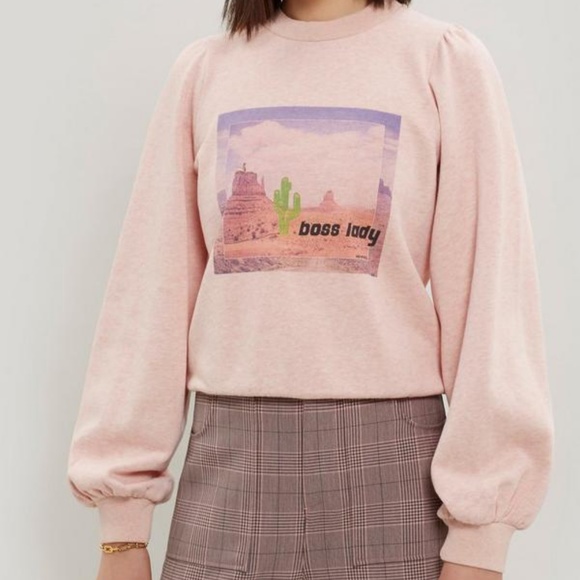ganni puff sweatshirt